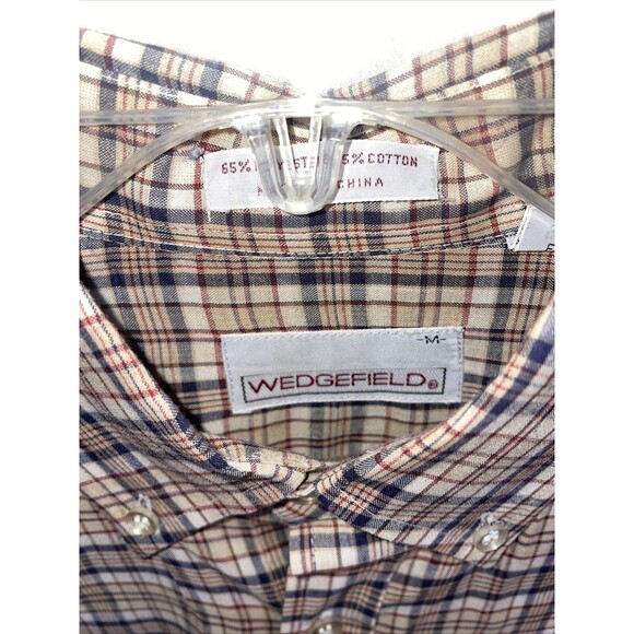 Wedgefield Dress Shirt Mens size Medium Brown Striped Button Up Long Sleeve - Picture 2 of 12
